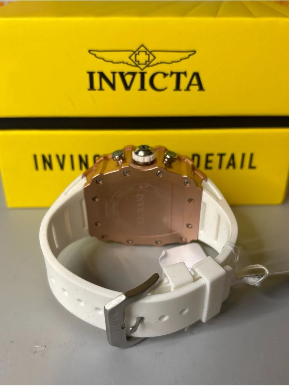 Invicta Racing Nitro Rose Gold and White Chronograph Sport Watch